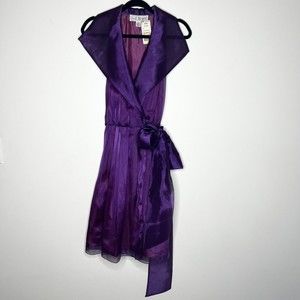 A.J. Bari Vintage Wrap Dress Purple NWT Deadstock Women’s 14